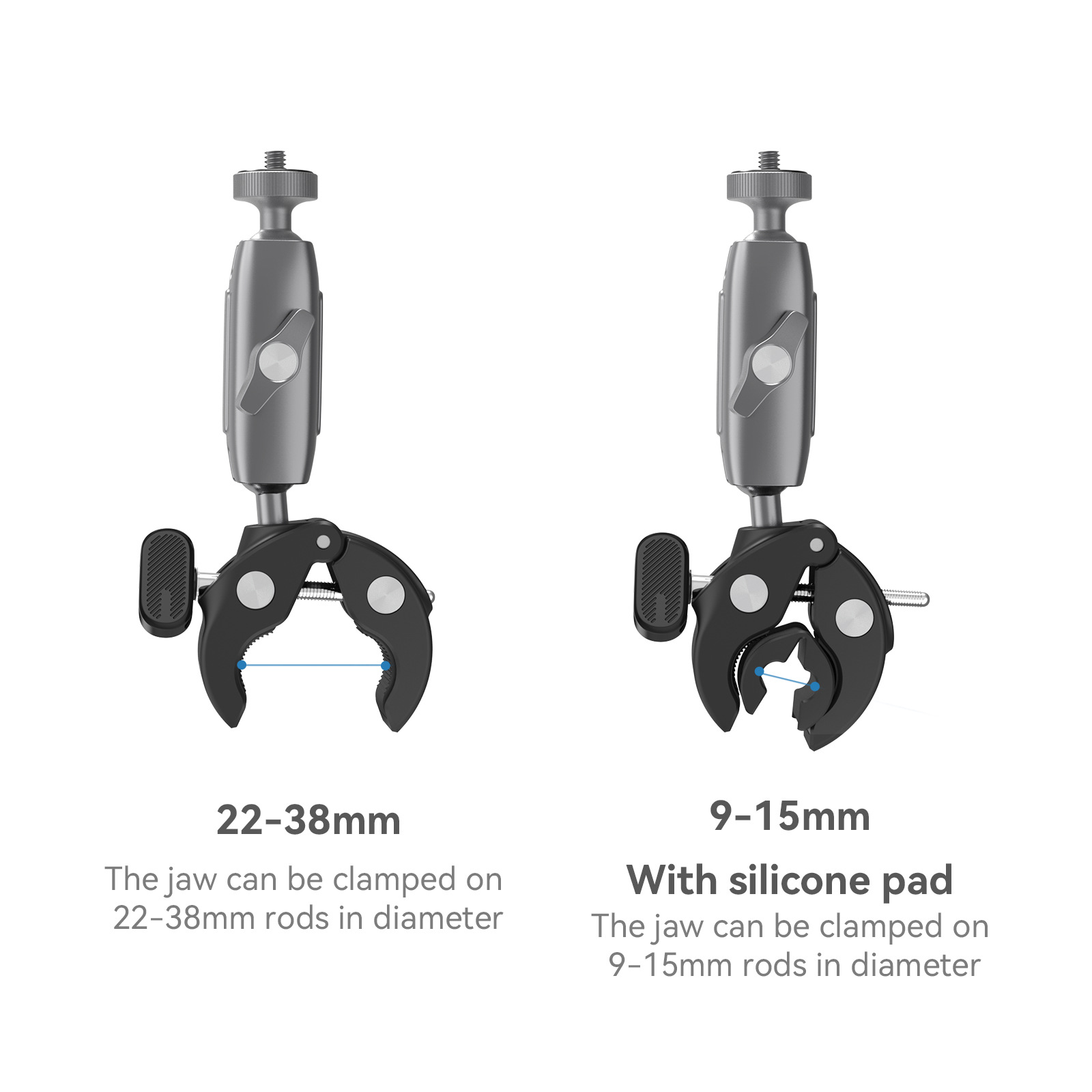 TELESIN Aluminum Alloy Universal Crab Tube Clamp for Action Camera Bicycle Motorcycle Mount
