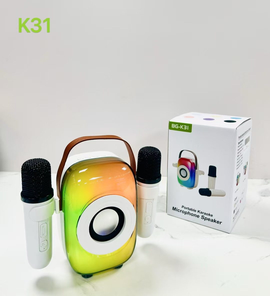 Portable RGB colorful K song microphone speaker all-in-one home portable handheld wireless microphone speaker