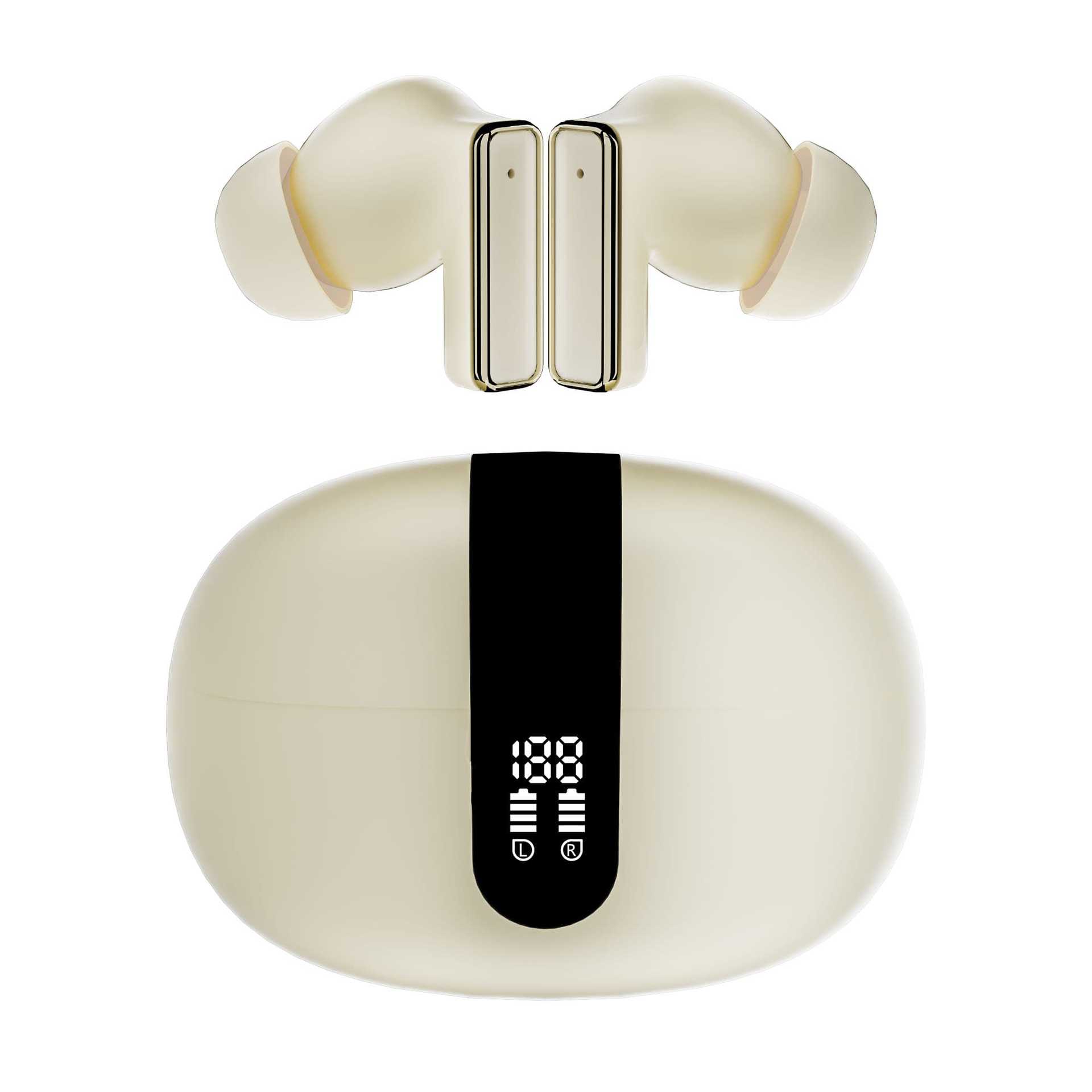 2026 New Y8 Short Handle Bluetooth Wireless Earphone Screen Display Visualized Battery In-ear Earphone