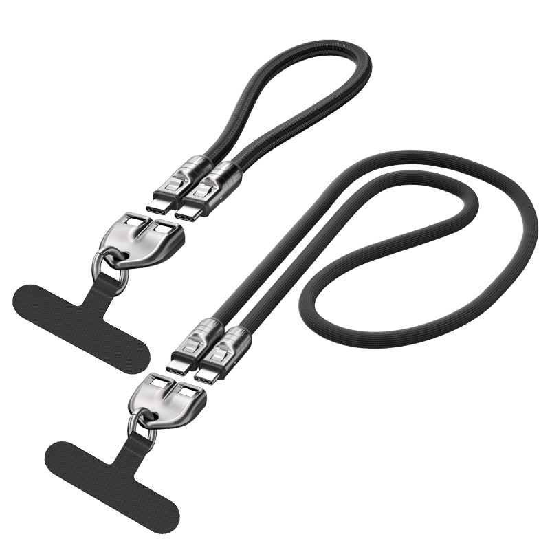 2025 new 240W phone lanyard two-in-one data cable PD240W fast charging for phones and computers