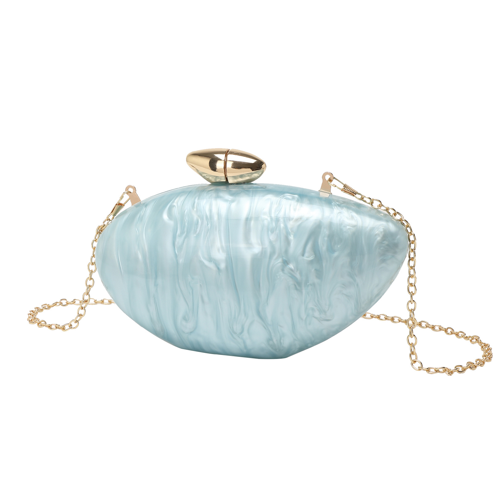 2024 New Evening Bag Women Acrylic Clutch Bag Oval Bag Chain Shoulder Bag