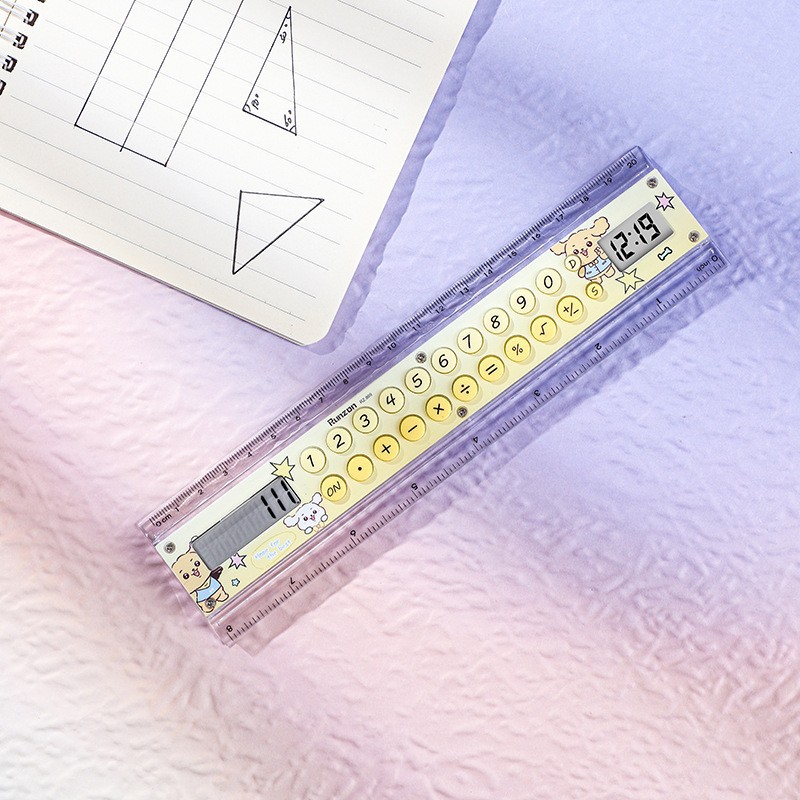 Ruler Calculator Cute Girl Ruler Multifunctional Student Stationery Computer Cute Learning Supplies