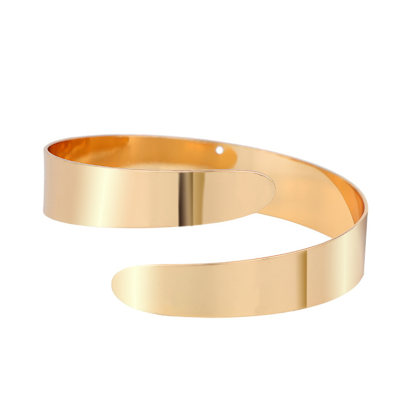 Baroque Street Snap Arm Ring Note Multi-Layer Bangle Metal Open Bracelet Arm Band