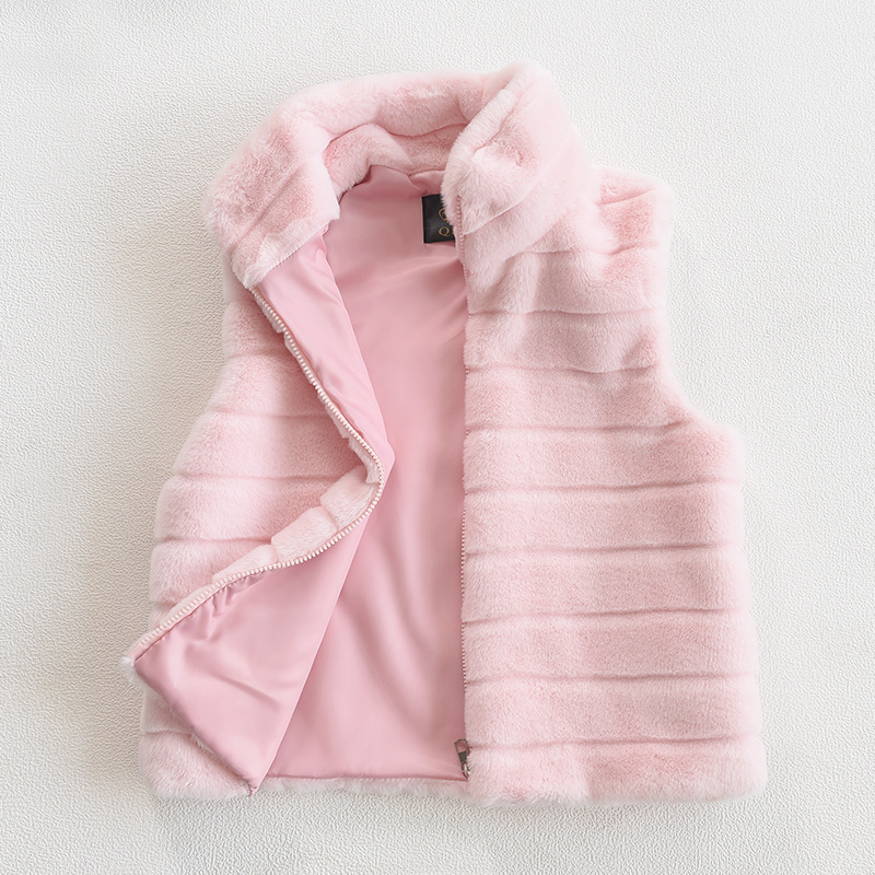 Autumn and Winter New Vest Faux Fur Vest Lady Stand Collar Faux Fur Coat Lady Vest Coat