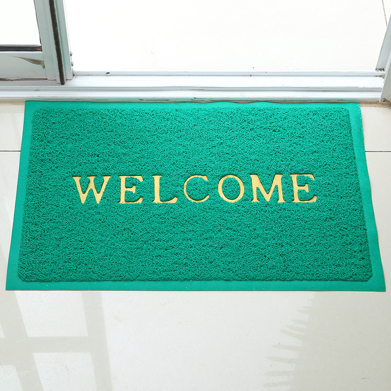 Silk coil floor mat printed English welcome entrance mat door mat
