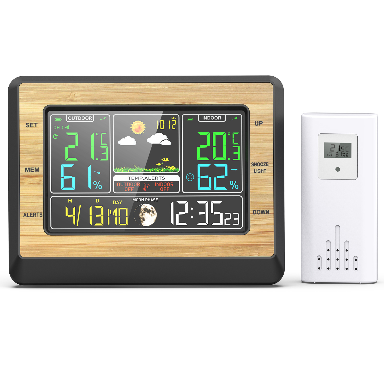 New Color Large Screen Weather Forecast Weather Station Thermometer Hygrometer Barometric Pressure Weather Clock Electronic Alarm Clock