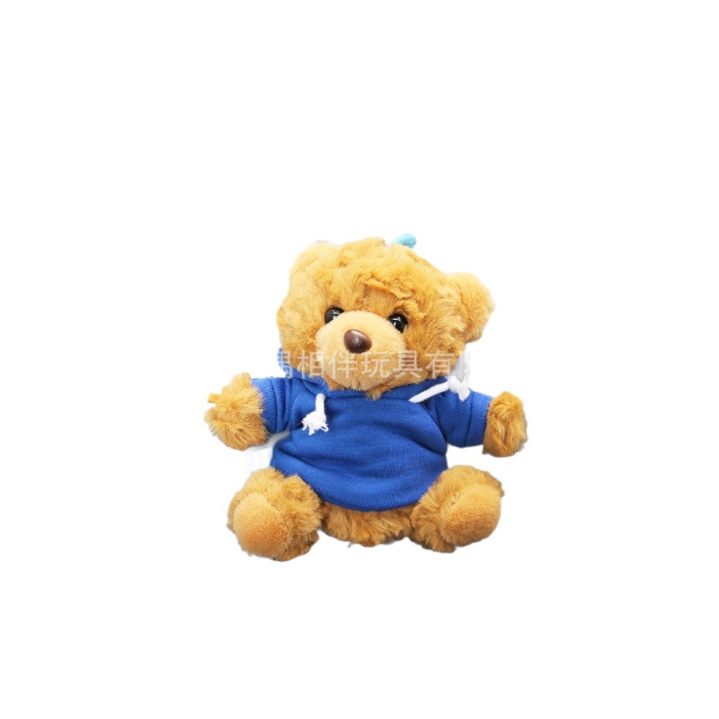 Teddy bear pendant hoodie bear keychain plush toy backpack charm souvenir print name custom LOGO