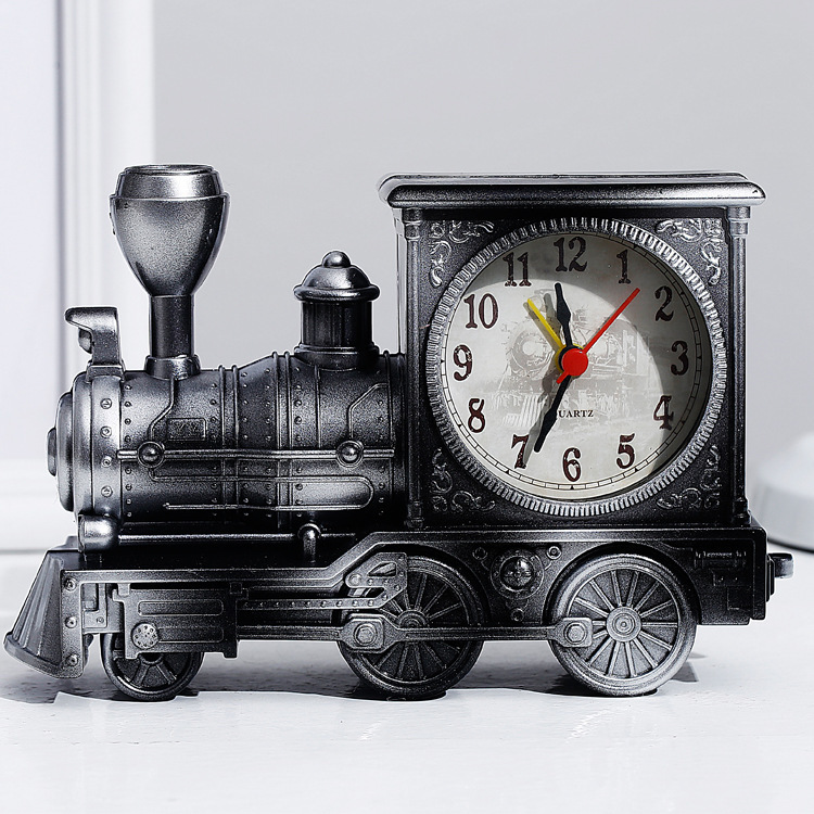 Home Wake-Up Alarm Student Gift School Season Gift Antique Train Head Alarm Clock