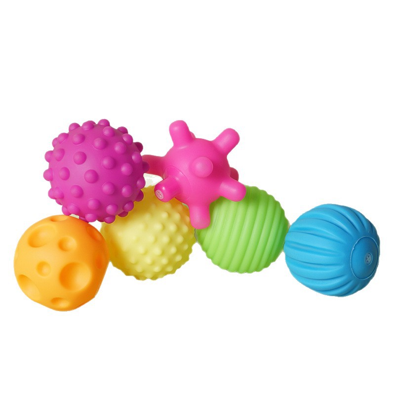 Cross-Border Baby Hand-Grabbing Ball Toy Manhattan Children's Soft Rubber Touch Massage Vinyl Educational Bath Toy Ball