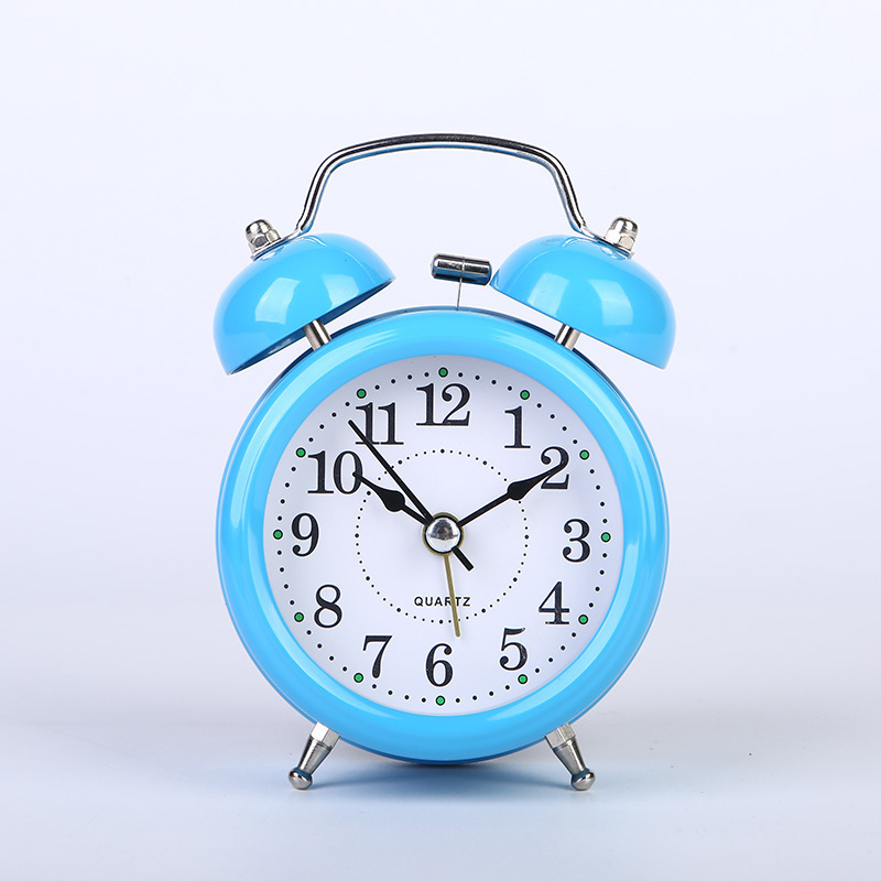 Promotional 3-Inch Metal Bell Alarm Clock Aishida High-Quality Silent Movement Loud Bell Dual-Ear Bell Clock