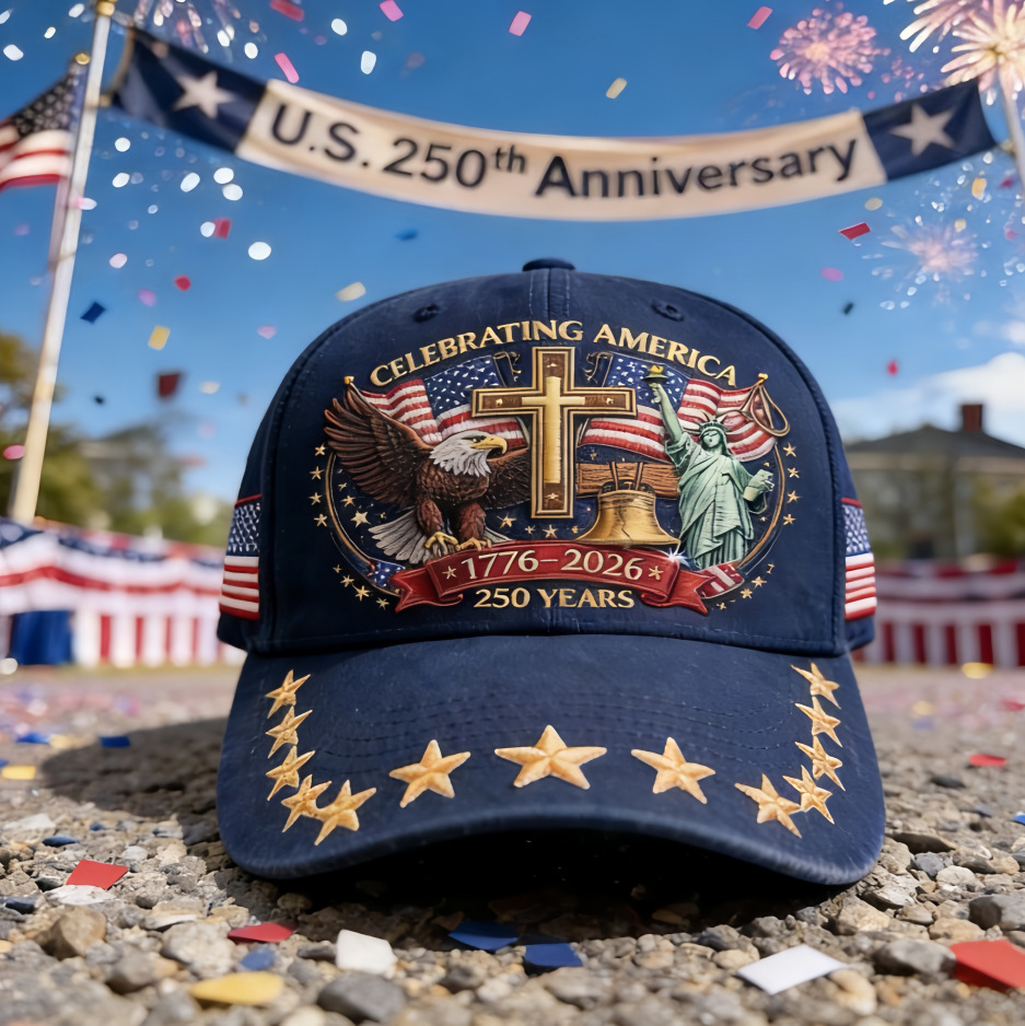New Embroidered US 250th Anniversary Hat Printed Baseball Cap 250th Anniversary