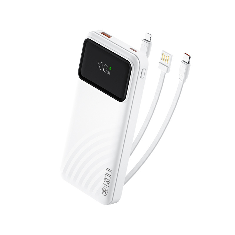 10000mAh cable power bank 3C certified flash charging portable mobile power supply suitable for Huawei Apple