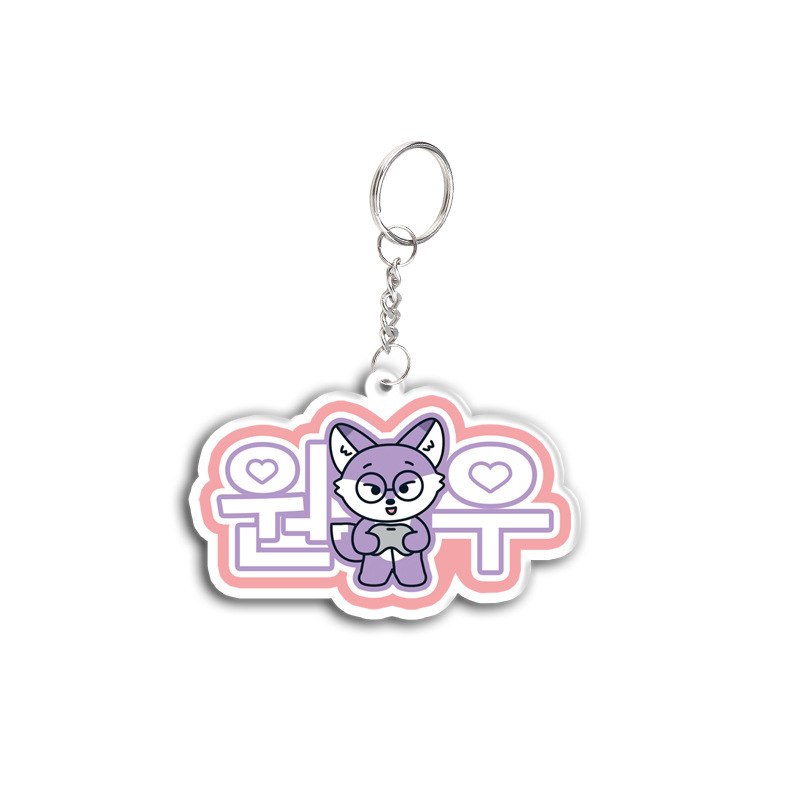 SEVENTEEN Fan Support Name Cartoon Double-sided Acrylic Keychain Gift for Best Friends