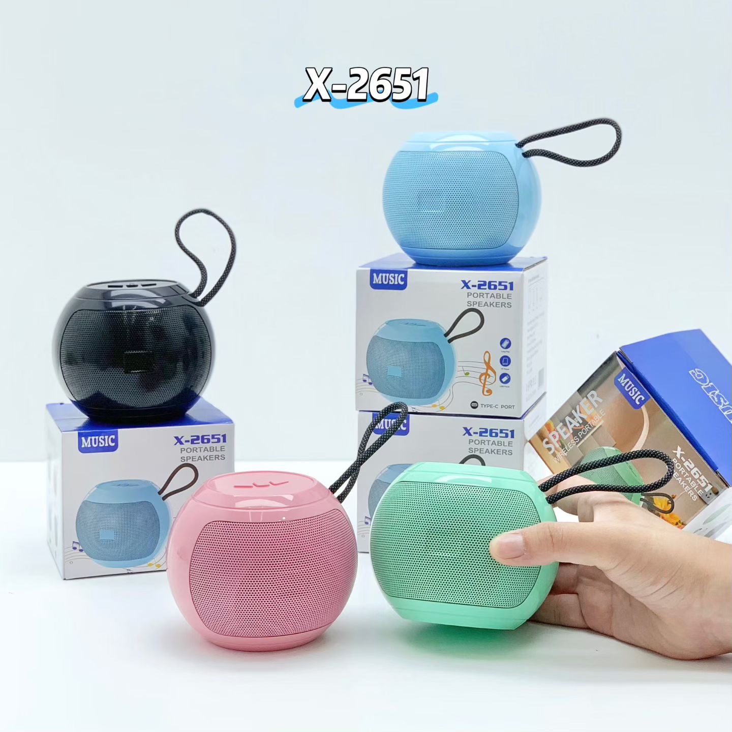 New X-2651 Wireless Bluetooth Speaker Outdoor Mobile Handle Portable Mini Card Subwoofer Speaker