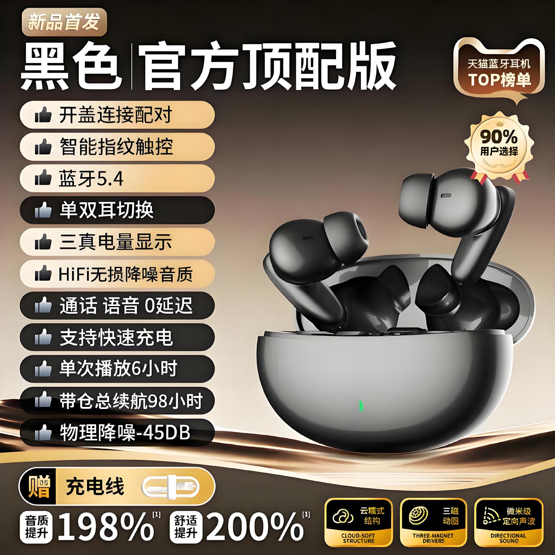 2026 New S90 Bluetooth Earphone Ultra-Long Battery Life In-Ear Sports Stereo Gaming Earphone Wireless Bluetooth