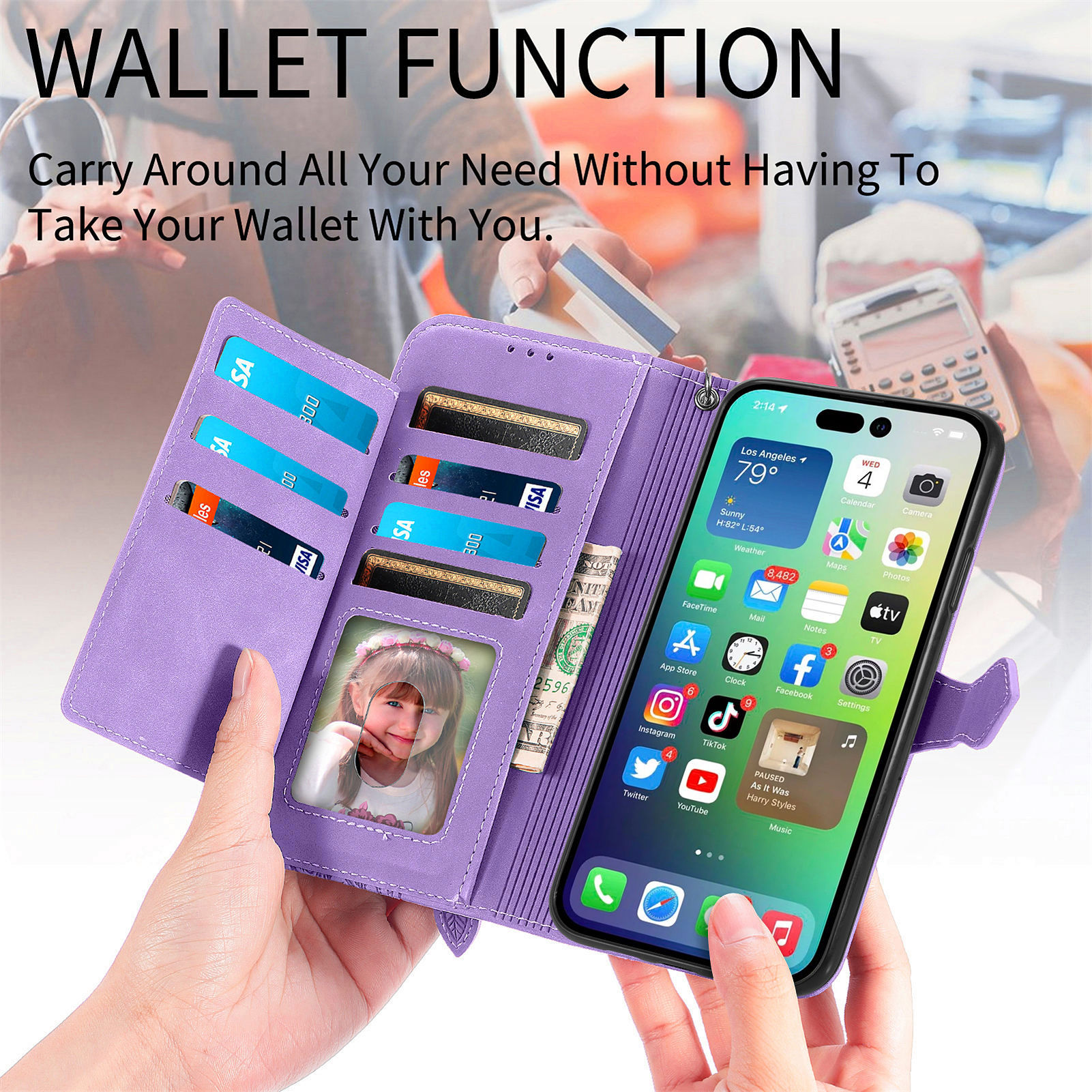 For iPhone18 flip phone case Apple 18 faux leather phone case 17 zipper wallet case Samsung S26P