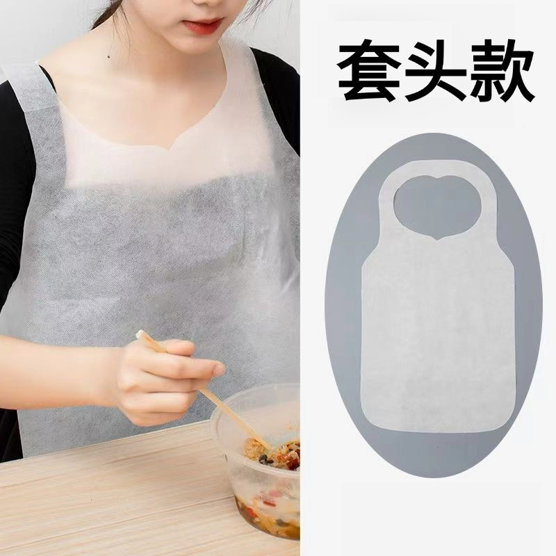 Disposable non-woven apron adult pocket for eating lobster hot pot restaurant barbecue home oil-proof