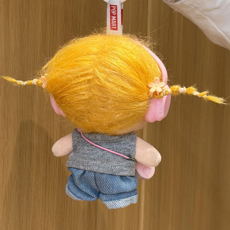 Only doll clothes] Suitable for Crybaby crying doll clothes Gulu Gulu clothing 15cm gray T-shirt jeans cute