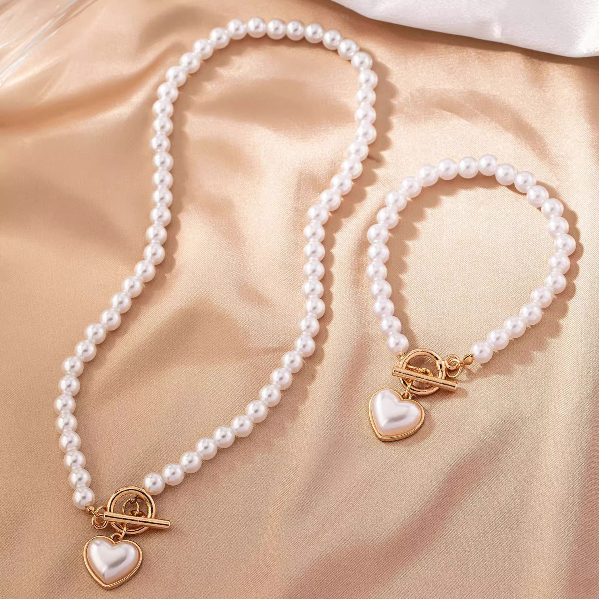 New love pearl OT buckle necklace romantic elegant jewelry accessory