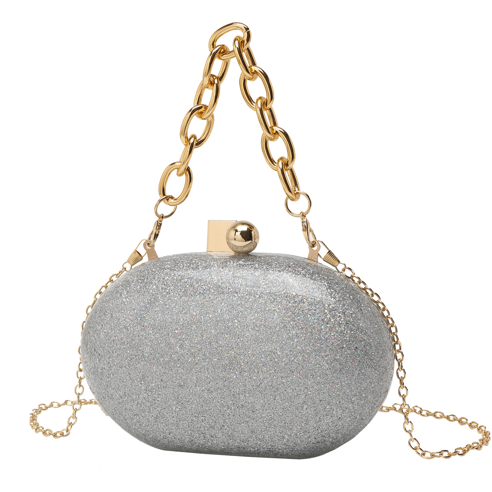2024 New Oval Acrylic Evening Bag Wind Chain Crossbody Shoulder Clutch Handbag