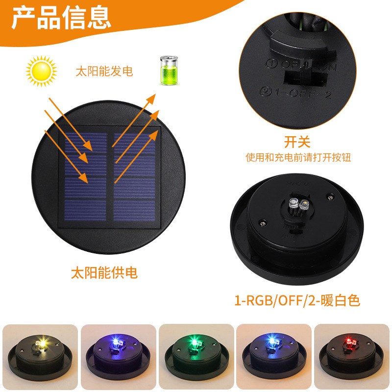 New solar bottle cap light outdoor garden light automatic on at dusk waterproof night light garden landscape light