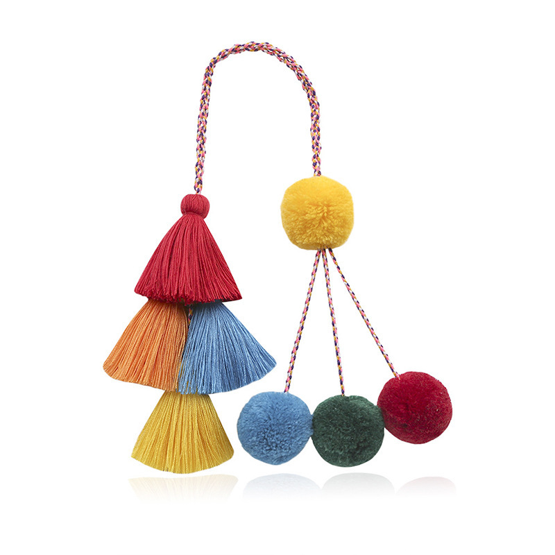 Bohemian Tassel Pendant DIY Handwoven Hanging Decoration Ethnic Style Bag Keychain Pendant