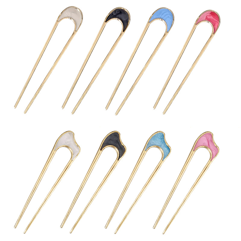 Accessories simple alloy geometric U-shaped hair clip hairpin coil hairpin insertion needle