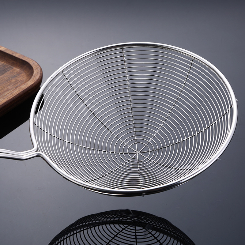 Exclusive stainless steel slotted spoon wire strainer hot pot frying oil strainer mesh strainer 201 round tube skimmer