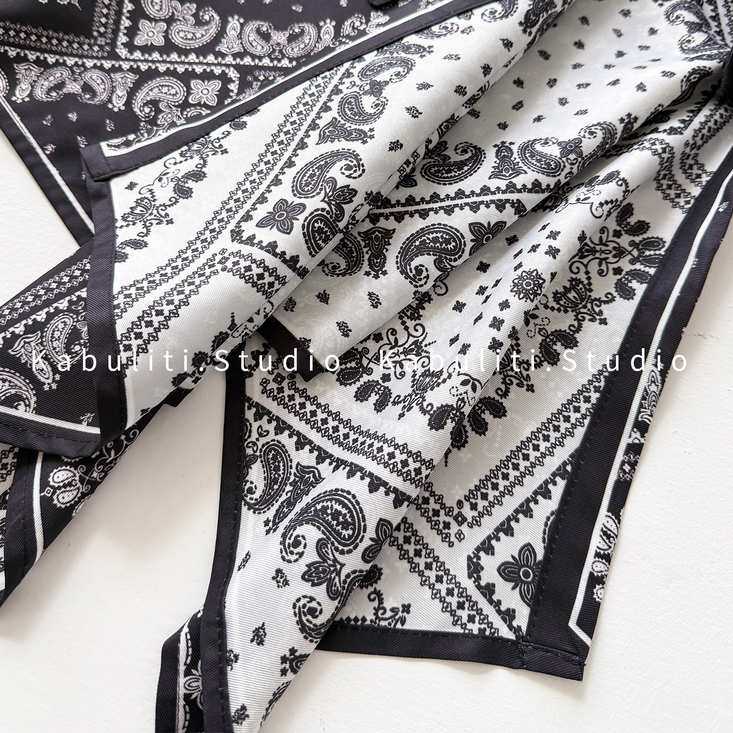 Ethnic style cashew flower layered skirt pants, small triangle denim skirt with belt, thin silk scarf women's half-length skirt