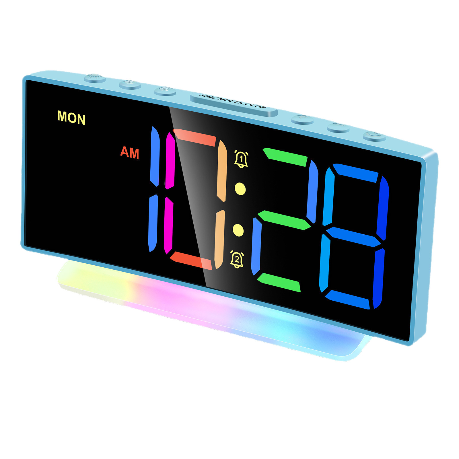 Arc projection alarm clock LED colorful table clock large screen digital display electronic clock table clock decoration