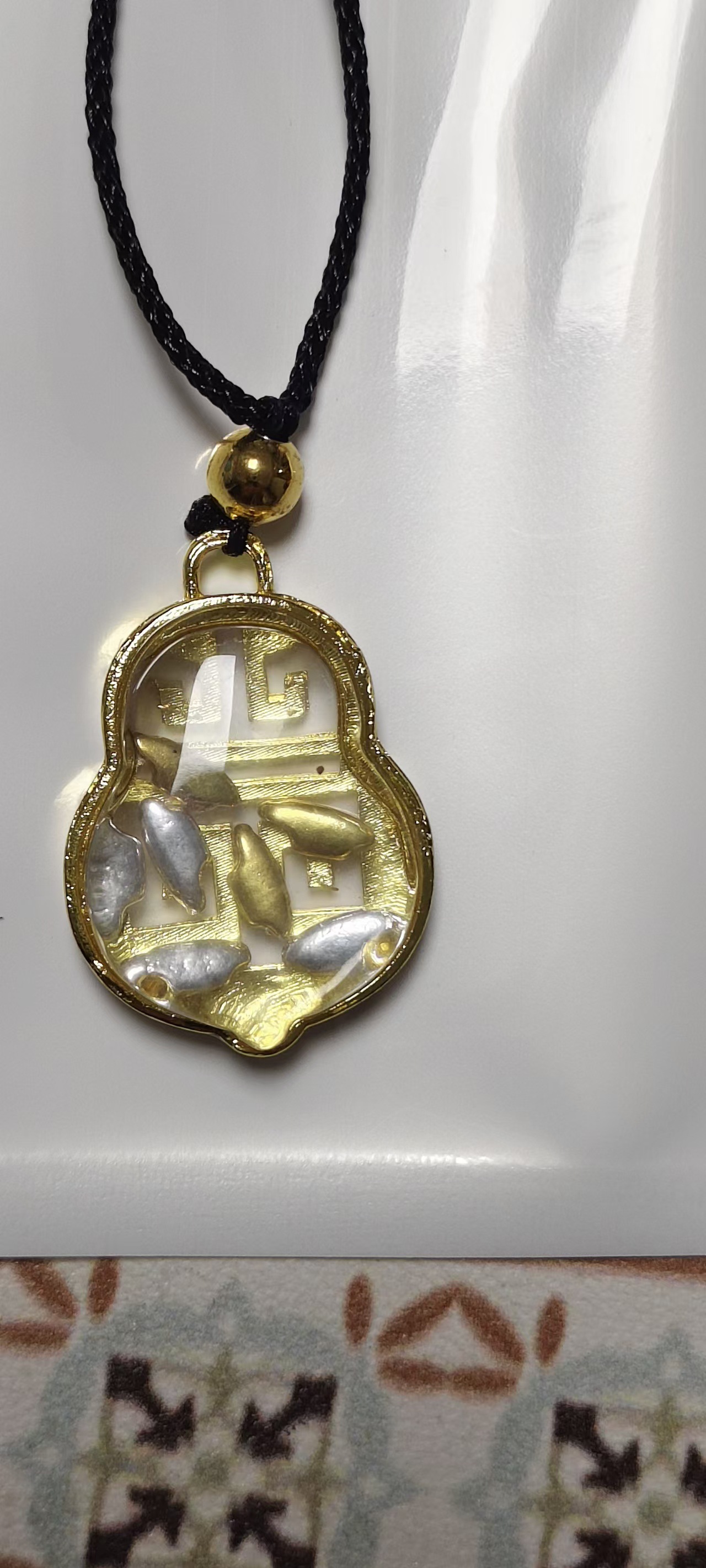 New Chinese style 2026 gourd seven-grain rice pendant necklace fortune wealth peace hanging ornament