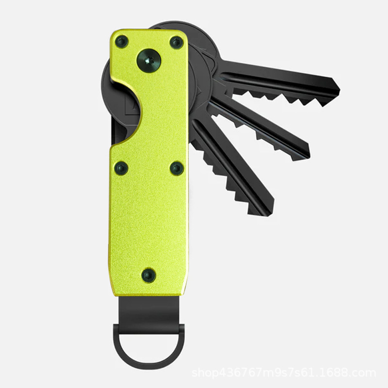 Aluminum Alloy Metal Key Ring Men's Large Capacity Car Key Organizer Multi-functional Key Ring