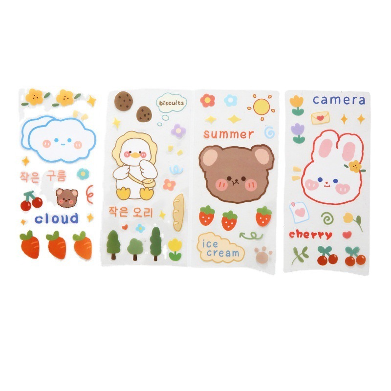 Cartoon transparent PVC sticker storage box waterproof sticker cute girl sticker thermos cup sticker crystal sticker