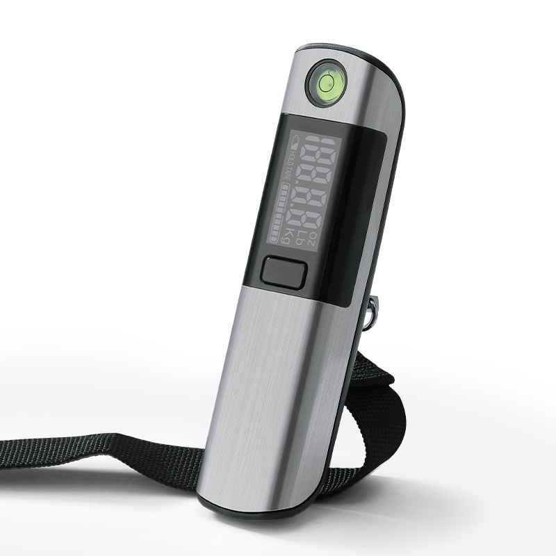 Special stainless steel electronic luggage scale 50KG with level bubble tape measure multi-purpose portable electronic hanging scale