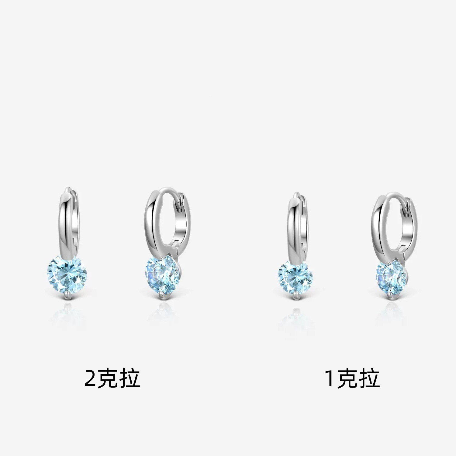 Commute floating灵动 sea blue diamond earrings sparkling zircon ear cuff simple earrings women copper