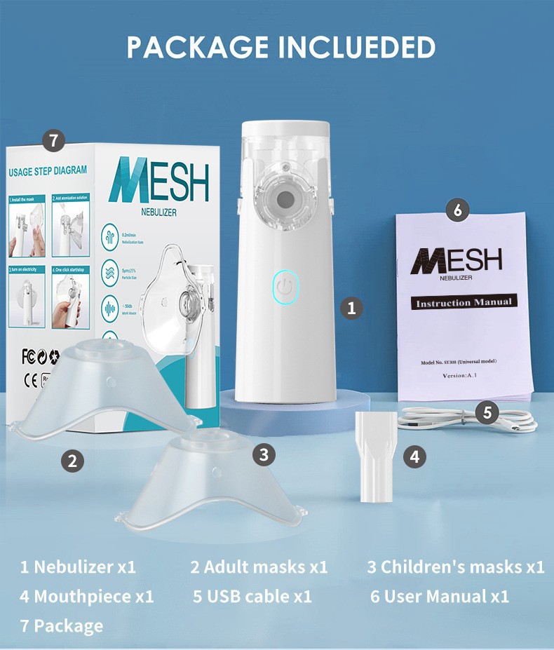 Handheld Mesh Nebulizer Child Nebulizer Portable Home Ultrasonic Nebulizer Medical Grade