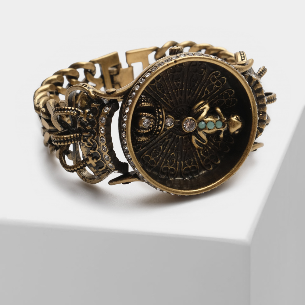Vintage Western Palace Crown Frog Imitation Watch Design Bracelet