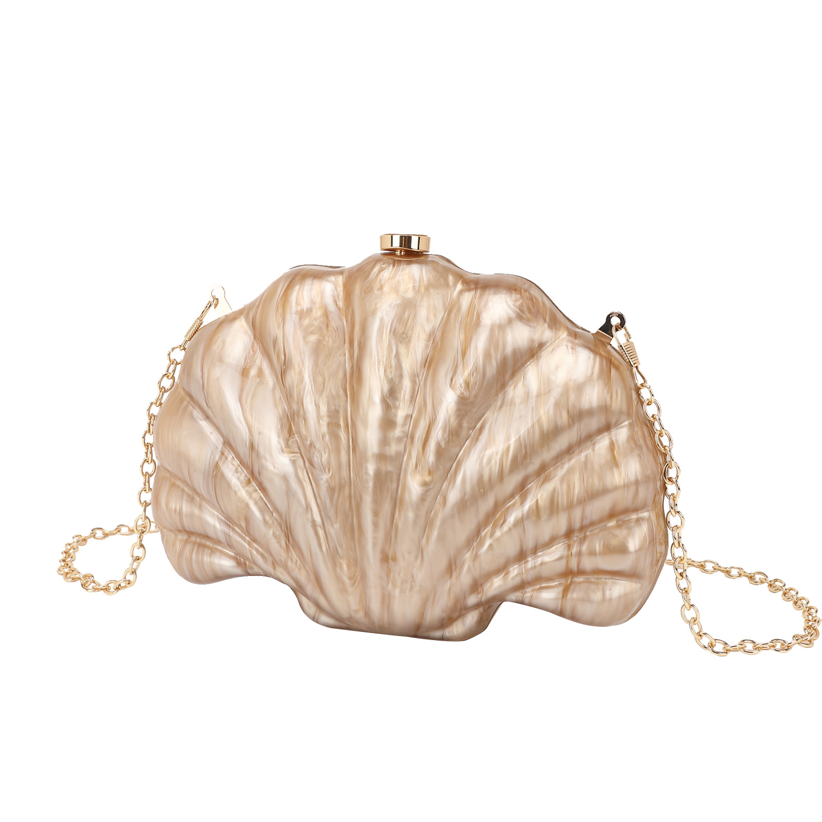 2024 New Shell Bag Natural Multicolor Evening Bag Clutch Bag Chain Shoulder Crossbody Bag Women