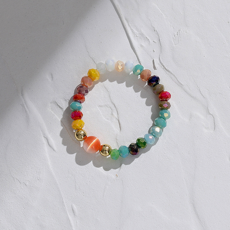 Pearl Ring, Colorful Cat's Eye Bead Stretch Ring, Instagram-Style, Unique and Girly Ring
