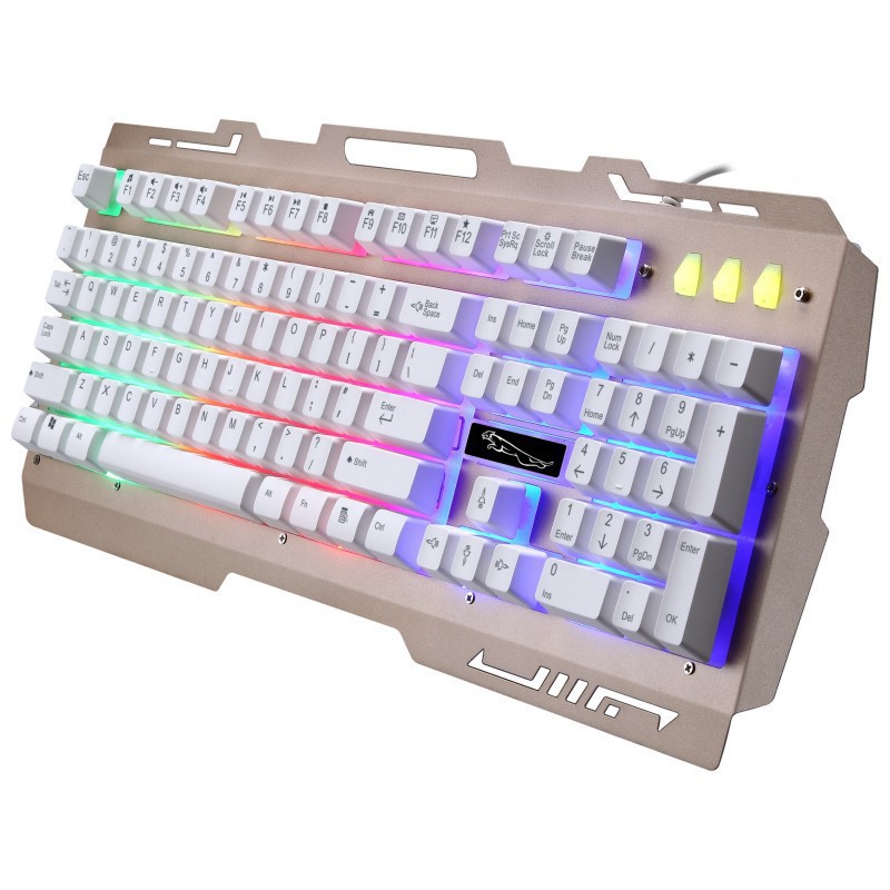 Zhuiguangbao G700 keyboard wired USB keyboard laptop desktop universal game metal internet cafe glowing keyboard