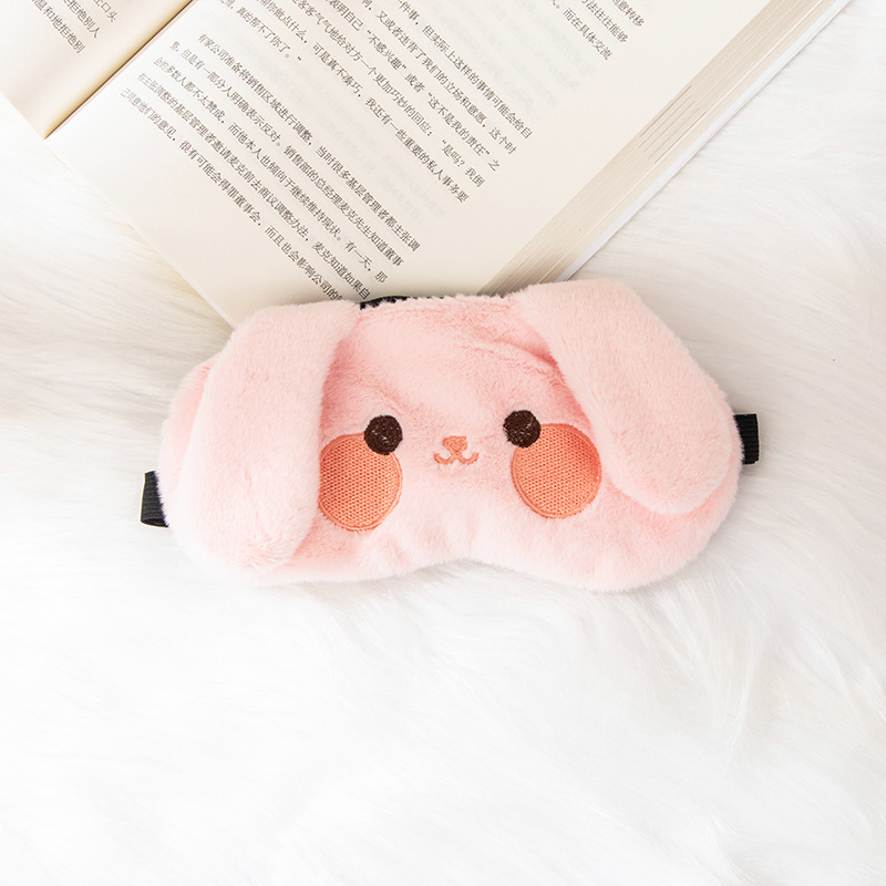 New plush cute cartoon eye mask, ice compress for children, men and women, light-blocking sleep, relieve fatigue, outdoor