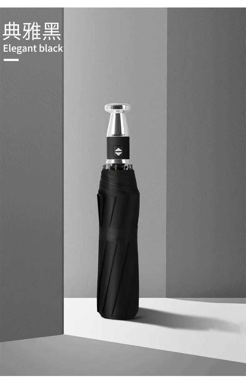 Ten-Rib Window Breaker Fully Automatic Folding Car Umbrella Men Automatic Black Glue Sunscreen Sun and Rain Dual-Use Umbrella Printable Logo