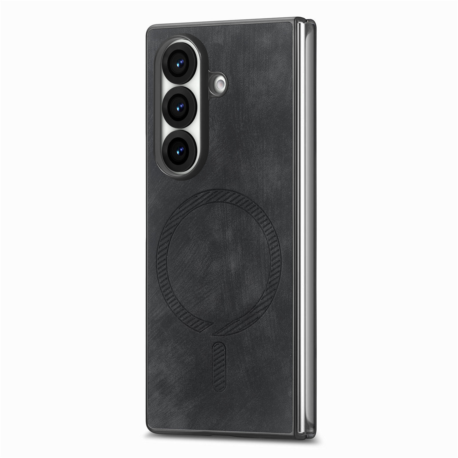 For Samsung Z Fold7 folding screen phone case Z Fold6 skin feel magnetic leather texture folding protective case