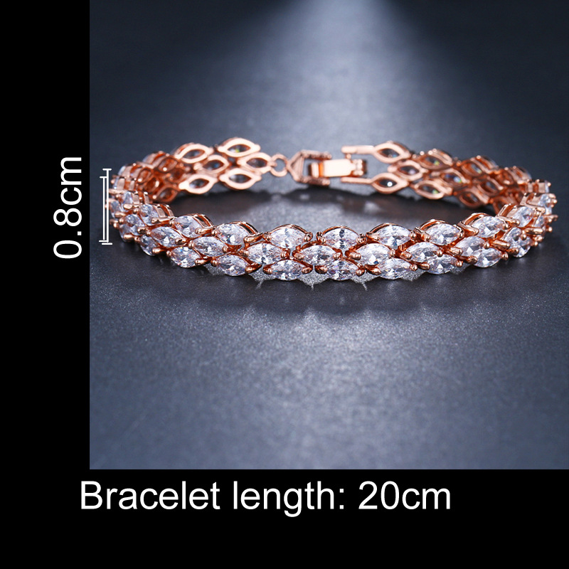 Marquise zircon diamond-like simple bracelet hand jewelry accessory