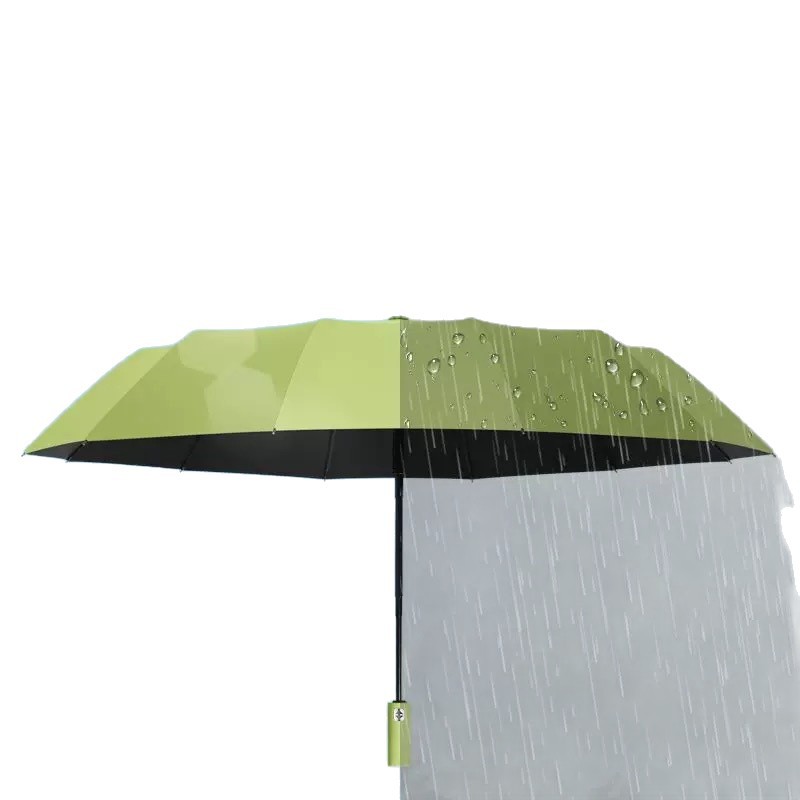 24-Rib Double Rib Black Glue Umbrella Automatic Umbrella 60-Rib Fully Automatic Folding Sun and Rain Dual-Use Umbrella Double Large Umbrella