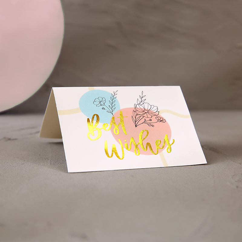 Gold foil greeting card birthday gift card flower shop gift card blessing greeting card