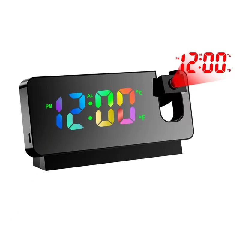 New Full-Function Glow Digital Projection Clock Large Screen Silent Projection Multifunctional Electronic Alarm Clock Clock