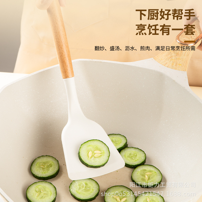 Silicone Kitchen Utensils Food Grade Silicone Spatula Soup Spoon Cooking Spatula Non-Stick Pan Kitchen Home Kitchen Utensils Complete