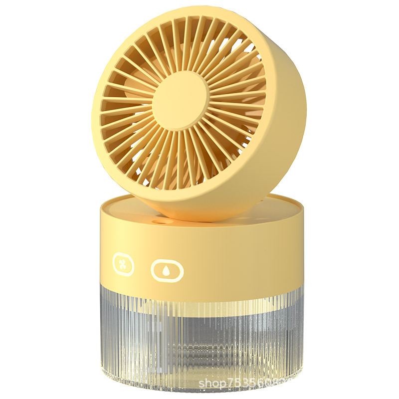 Water Cooling Fan USB Mini Small Fan Desktop Fan Turbo Foldable Cooling Humidifying Spray Fan