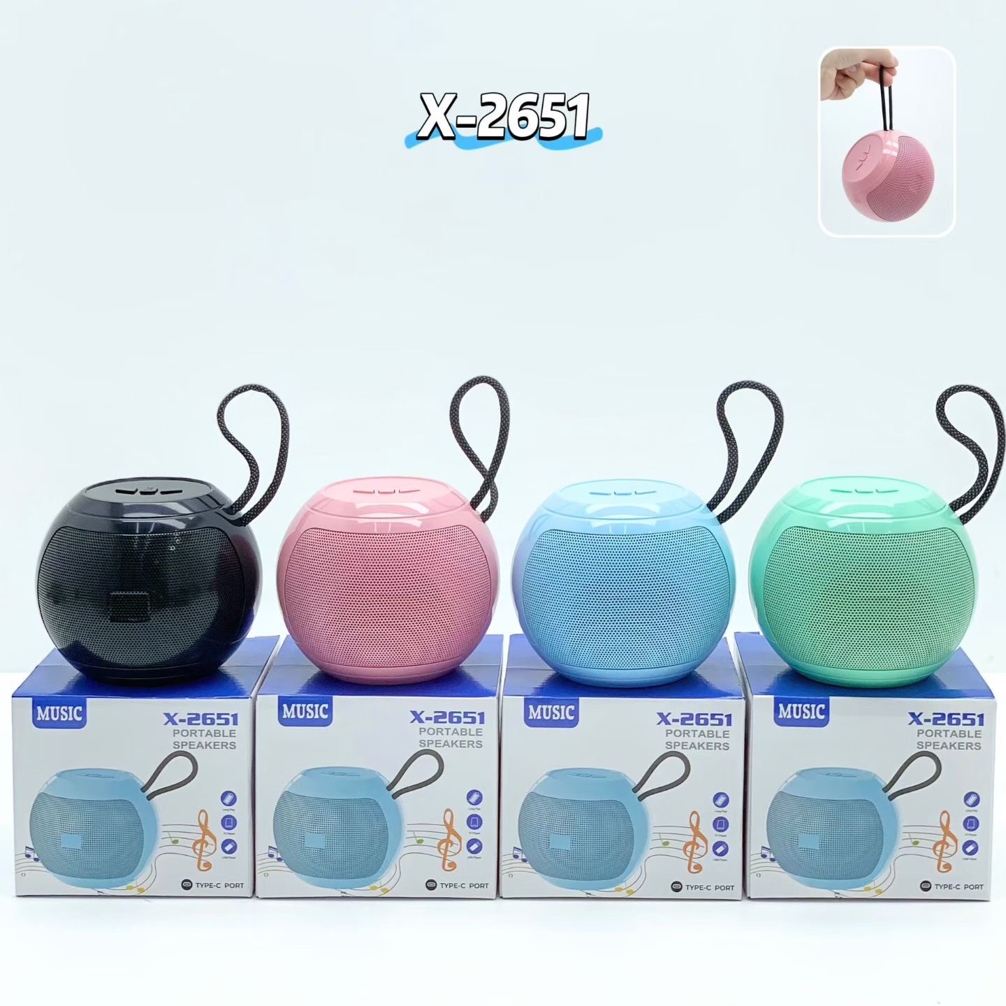 New X-2651 Wireless Bluetooth Speaker Outdoor Mobile Handle Portable Mini Card Subwoofer Speaker